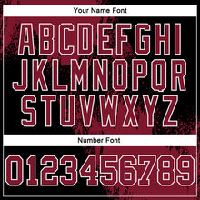 Laden Sie das Bild in den Galerie-Viewer, Custom Stitched Black Crimson-White 3D Pattern Design Abstract Brush Stroke Sports Pullover Sweatshirt Hoodie