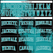 Laden Sie das Bild in den Galerie-Viewer, Custom Stitched Black Teal-White 3D Pattern Design Abstract Brush Stroke Sports Pullover Sweatshirt Hoodie