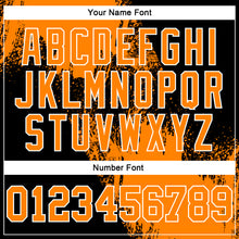 Laden Sie das Bild in den Galerie-Viewer, Custom Stitched Black Bay Orange-White 3D Pattern Design Abstract Brush Stroke Sports Pullover Sweatshirt Hoodie