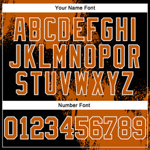 Laden Sie das Bild in den Galerie-Viewer, Custom Stitched Black Texas Orange-White 3D Pattern Design Abstract Brush Stroke Sports Pullover Sweatshirt Hoodie