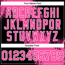 Laden Sie das Bild in den Galerie-Viewer, Custom Stitched Black Pink-White 3D Pattern Design Abstract Brush Stroke Sports Pullover Sweatshirt Hoodie