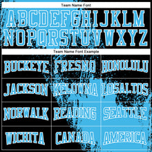 Laden Sie das Bild in den Galerie-Viewer, Custom Stitched Black Sky Blue-White 3D Pattern Design Abstract Brush Stroke Sports Pullover Sweatshirt Hoodie