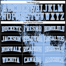 Laden Sie das Bild in den Galerie-Viewer, Custom Stitched Black Light Blue-White 3D Pattern Design Abstract Brush Stroke Sports Pullover Sweatshirt Hoodie