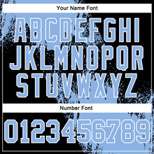 Laden Sie das Bild in den Galerie-Viewer, Custom Stitched Black Light Blue-White 3D Pattern Design Abstract Brush Stroke Sports Pullover Sweatshirt Hoodie