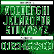 Laden Sie das Bild in den Galerie-Viewer, Custom Stitched Black Grass Green-White 3D Pattern Design Abstract Brush Stroke Sports Pullover Sweatshirt Hoodie