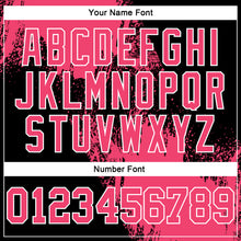 Laden Sie das Bild in den Galerie-Viewer, Custom Stitched Black Neon Pink-White 3D Pattern Design Abstract Brush Stroke Sports Pullover Sweatshirt Hoodie