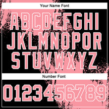 Laden Sie das Bild in den Galerie-Viewer, Custom Stitched Black Medium Pink-White 3D Pattern Design Abstract Brush Stroke Sports Pullover Sweatshirt Hoodie