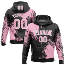 Laden Sie das Bild in den Galerie-Viewer, Custom Stitched Black Light Pink-White 3D Pattern Design Abstract Brush Stroke Sports Pullover Sweatshirt Hoodie