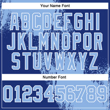 Laden Sie das Bild in den Galerie-Viewer, Custom Stitched Royal Light Blue-White 3D Pattern Design Abstract Brush Stroke Sports Pullover Sweatshirt Hoodie