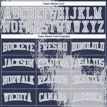 Laden Sie das Bild in den Galerie-Viewer, Custom Stitched Navy Gray-White 3D Pattern Design Abstract Brush Stroke Sports Pullover Sweatshirt Hoodie