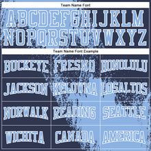 Laden Sie das Bild in den Galerie-Viewer, Custom Stitched Navy Light Blue-White 3D Pattern Design Abstract Brush Stroke Sports Pullover Sweatshirt Hoodie