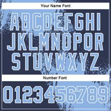 Laden Sie das Bild in den Galerie-Viewer, Custom Stitched Navy Light Blue-White 3D Pattern Design Abstract Brush Stroke Sports Pullover Sweatshirt Hoodie