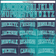 Laden Sie das Bild in den Galerie-Viewer, Custom Stitched Navy Teal-White 3D Pattern Design Abstract Brush Stroke Sports Pullover Sweatshirt Hoodie