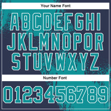 Laden Sie das Bild in den Galerie-Viewer, Custom Stitched Navy Teal-White 3D Pattern Design Abstract Brush Stroke Sports Pullover Sweatshirt Hoodie