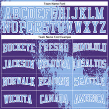 Laden Sie das Bild in den Galerie-Viewer, Custom Stitched Purple Light Blue-White 3D Pattern Design Abstract Brush Stroke Sports Pullover Sweatshirt Hoodie