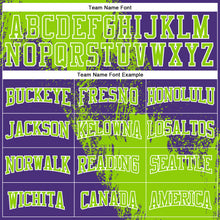 Laden Sie das Bild in den Galerie-Viewer, Custom Stitched Purple Neon Green-White 3D Pattern Design Abstract Brush Stroke Sports Pullover Sweatshirt Hoodie