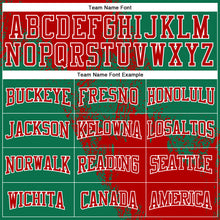 Charger l'image dans la galerie, Custom Stitched Kelly Green Red-White 3D Pattern Design Abstract Brush Stroke Sports Pullover Sweatshirt Hoodie