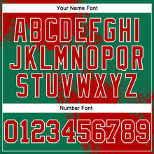 Charger l'image dans la galerie, Custom Stitched Kelly Green Red-White 3D Pattern Design Abstract Brush Stroke Sports Pullover Sweatshirt Hoodie