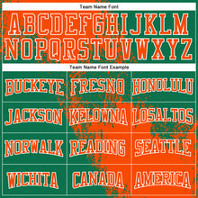 Laden Sie das Bild in den Galerie-Viewer, Custom Stitched Kelly Green Orange-White 3D Pattern Design Abstract Brush Stroke Sports Pullover Sweatshirt Hoodie