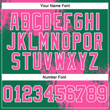 Laden Sie das Bild in den Galerie-Viewer, Custom Stitched Kelly Green Pink-White 3D Pattern Design Abstract Brush Stroke Sports Pullover Sweatshirt Hoodie