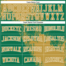 Laden Sie das Bild in den Galerie-Viewer, Custom Stitched Kelly Green Old Gold-White 3D Pattern Design Abstract Brush Stroke Sports Pullover Sweatshirt Hoodie