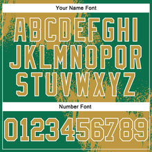 Laden Sie das Bild in den Galerie-Viewer, Custom Stitched Kelly Green Old Gold-White 3D Pattern Design Abstract Brush Stroke Sports Pullover Sweatshirt Hoodie