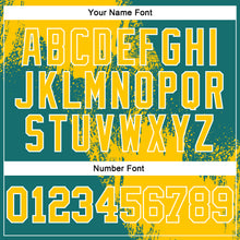 Laden Sie das Bild in den Galerie-Viewer, Custom Stitched Teal Yellow-White 3D Pattern Design Abstract Brush Stroke Sports Pullover Sweatshirt Hoodie