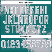 Laden Sie das Bild in den Galerie-Viewer, Custom Stitched Teal Gray-White 3D Pattern Design Abstract Brush Stroke Sports Pullover Sweatshirt Hoodie