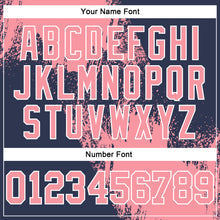 Charger l'image dans la galerie, Custom Stitched Navy Medium Pink-White 3D Pattern Design Abstract Brush Stroke Sports Pullover Sweatshirt Hoodie