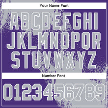 Laden Sie das Bild in den Galerie-Viewer, Custom Stitched Purple Gray-White 3D Pattern Design Abstract Brush Stroke Sports Pullover Sweatshirt Hoodie