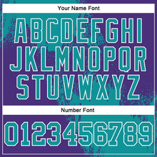 Laden Sie das Bild in den Galerie-Viewer, Custom Stitched Purple Teal-White 3D Pattern Design Abstract Brush Stroke Sports Pullover Sweatshirt Hoodie