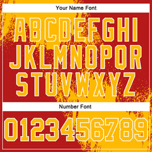 Laden Sie das Bild in den Galerie-Viewer, Custom Stitched Red Gold-White 3D Pattern Design Abstract Brush Stroke Sports Pullover Sweatshirt Hoodie