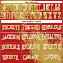 Laden Sie das Bild in den Galerie-Viewer, Custom Stitched Red Old Gold-White 3D Pattern Design Abstract Brush Stroke Sports Pullover Sweatshirt Hoodie