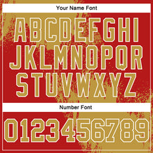 Laden Sie das Bild in den Galerie-Viewer, Custom Stitched Red Old Gold-White 3D Pattern Design Abstract Brush Stroke Sports Pullover Sweatshirt Hoodie