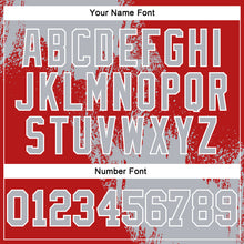 Laden Sie das Bild in den Galerie-Viewer, Custom Stitched Red Gray-White 3D Pattern Design Abstract Brush Stroke Sports Pullover Sweatshirt Hoodie