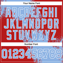 Laden Sie das Bild in den Galerie-Viewer, Custom Stitched Red Light Blue-White 3D Pattern Design Abstract Brush Stroke Sports Pullover Sweatshirt Hoodie