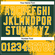 Laden Sie das Bild in den Galerie-Viewer, Custom Stitched Green Gold-White 3D Pattern Design Abstract Brush Stroke Sports Pullover Sweatshirt Hoodie