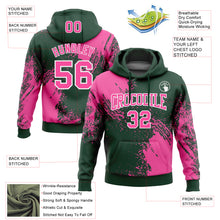 Laden Sie das Bild in den Galerie-Viewer, Custom Stitched Green Pink-White 3D Pattern Design Abstract Brush Stroke Sports Pullover Sweatshirt Hoodie