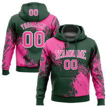 Laden Sie das Bild in den Galerie-Viewer, Custom Stitched Green Pink-White 3D Pattern Design Abstract Brush Stroke Sports Pullover Sweatshirt Hoodie