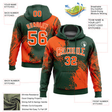 Laden Sie das Bild in den Galerie-Viewer, Custom Stitched Green Orange-White 3D Pattern Design Abstract Brush Stroke Sports Pullover Sweatshirt Hoodie