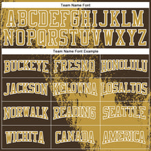 Laden Sie das Bild in den Galerie-Viewer, Custom Stitched Brown Old Gold-White 3D Pattern Design Abstract Brush Stroke Sports Pullover Sweatshirt Hoodie