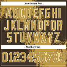 Laden Sie das Bild in den Galerie-Viewer, Custom Stitched Brown Old Gold-White 3D Pattern Design Abstract Brush Stroke Sports Pullover Sweatshirt Hoodie