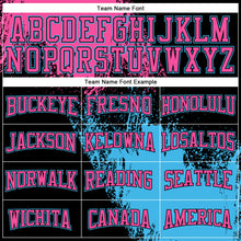 Laden Sie das Bild in den Galerie-Viewer, Custom Stitched Black Pink-Sky Blue 3D Pattern Design Abstract Brush Stroke Sports Pullover Sweatshirt Hoodie