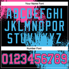 Laden Sie das Bild in den Galerie-Viewer, Custom Stitched Black Pink-Sky Blue 3D Pattern Design Abstract Brush Stroke Sports Pullover Sweatshirt Hoodie