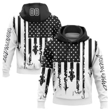 Charger l'image dans la galerie, Custom White Black 3D American Flag And Fish Hook Fishing Sports Pullover Sweatshirt Hoodie