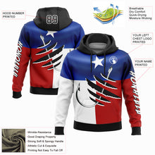 Charger l'image dans la galerie, Custom Royal Black-Red 3D Texas Flag And Fish Hook Fishing Sports Pullover Sweatshirt Hoodie