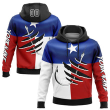 Charger l'image dans la galerie, Custom Royal Black-Red 3D Texas Flag And Fish Hook Fishing Sports Pullover Sweatshirt Hoodie