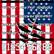 Загрузить изображение в средство просмотра галереи, Custom Red US Navy Blue-Black 3D American Flag And Fish Hook Fishing Sports Pullover Sweatshirt Hoodie