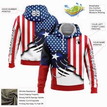 Загрузить изображение в средство просмотра галереи, Custom Red US Navy Blue-Black 3D American Flag And Fish Hook Fishing Sports Pullover Sweatshirt Hoodie