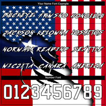 Загрузить изображение в средство просмотра галереи, Custom Red US Navy Blue-Black 3D American Flag And Fish Hook Fishing Sports Pullover Sweatshirt Hoodie